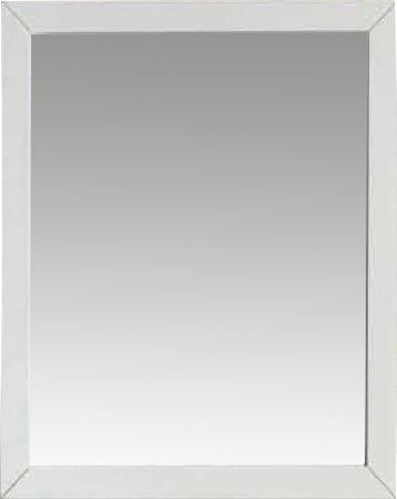 Siegle Wood Rectangle Wall Mirror, Beige White