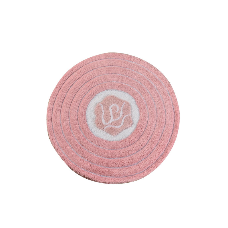 Tapis de bain Adelae, Rose / blanc