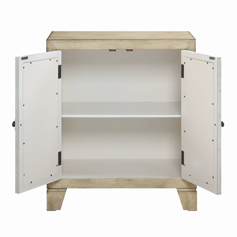 Console antique avec portes en miroir