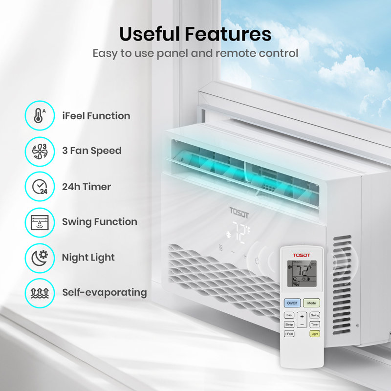 Tosot 10000 BTU Window Air Conditioner for 450 Square Feet with Remote, Energy Star