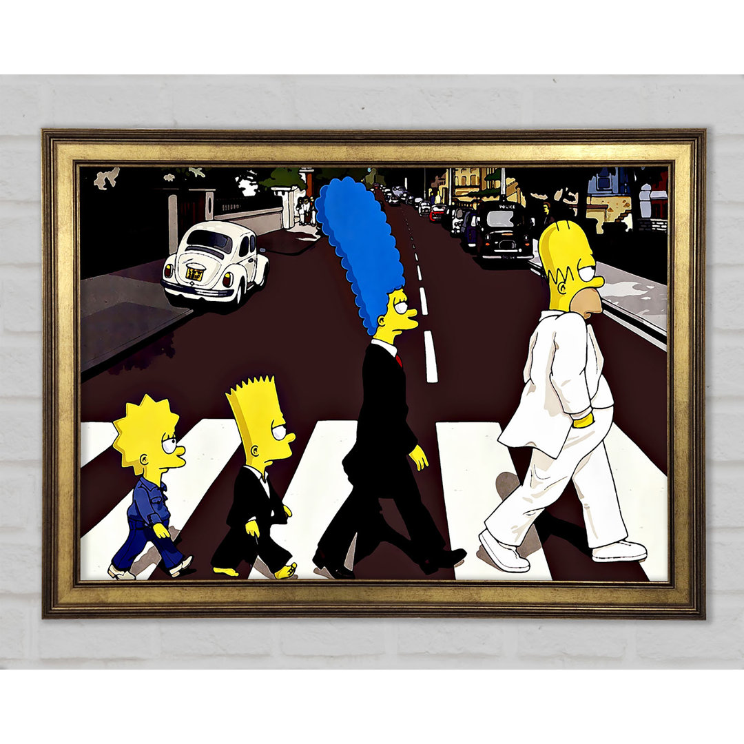 Simpsons Abbey Road - Einzelner Bilderrahmen Kunstdrucke