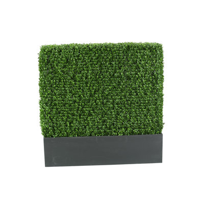 Faux Boxwood Hedge in HDPE Plastic Planter