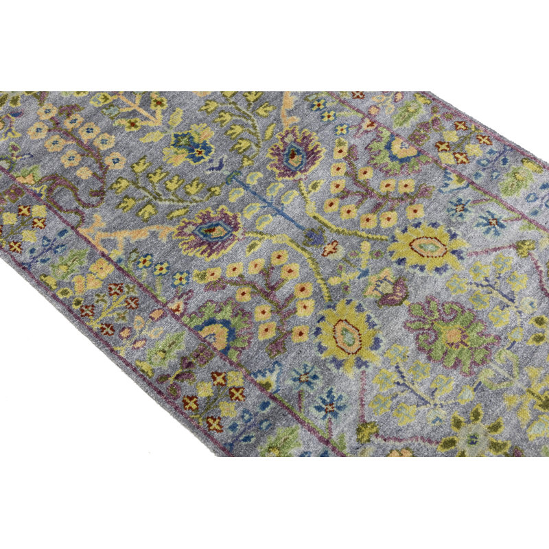 Tapis de couloir oriental Oushak Chobi, Rectangle 2 pi 6 po x 9 pi 10 po