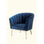 Chaise d'appoint Midnight Velvet & Gold Finish