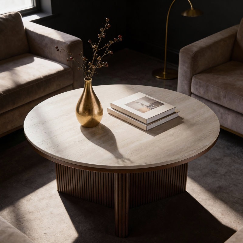 Table basse 33 po Modern, Beige