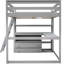 Lit mezzanine double avec bureau, tablettes et fabrication en bois de pin gris Allure pour une étagère de bureau attrayante, stabilité accrue-1587929989-1587929984