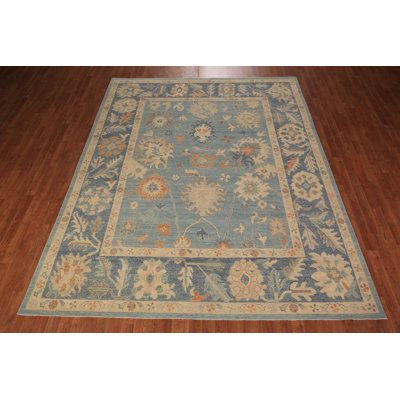 Feristah One-of-a-Kind 9' 9'' X 8' 0'' New Age Wool Area Rug Navy Blue & Blues