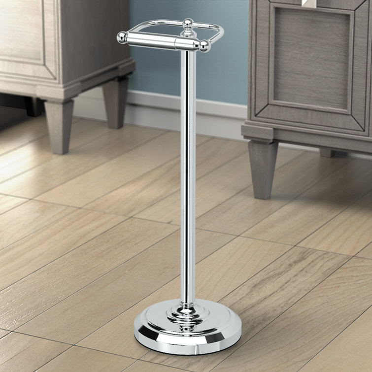 Gatco Bathroom Essentials Chrome Freestanding Spring-Loaded Toilet Paper Holder Gatco Bathroom Essentials Chrome Freestanding Spring-Loaded Toilet Paper Holder