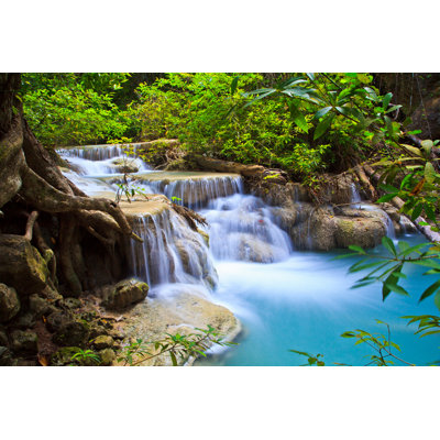 Emerald Waterfall - Wrapped Canvas Print