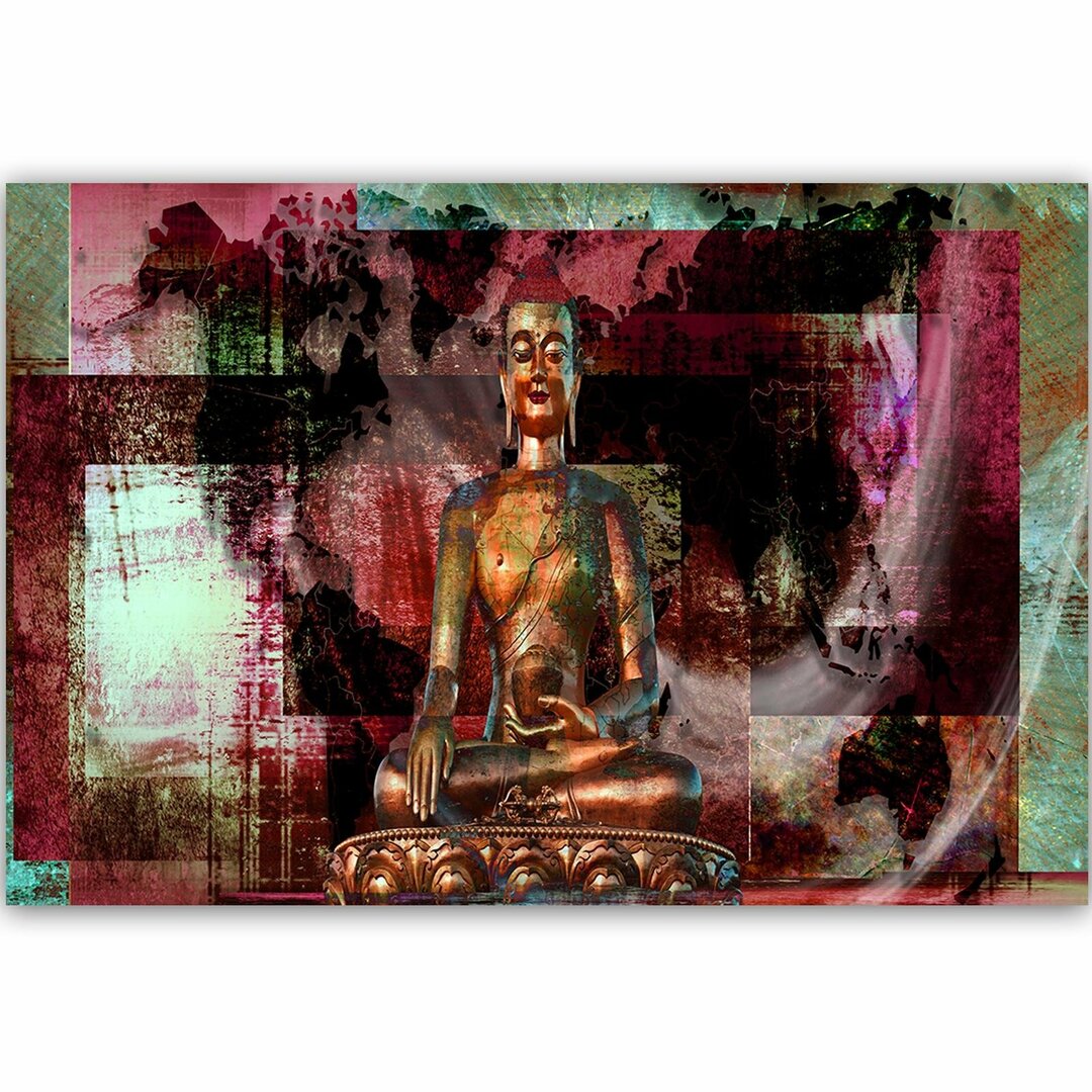 Leinwandbild Buddha und abstraktem Hintergrund