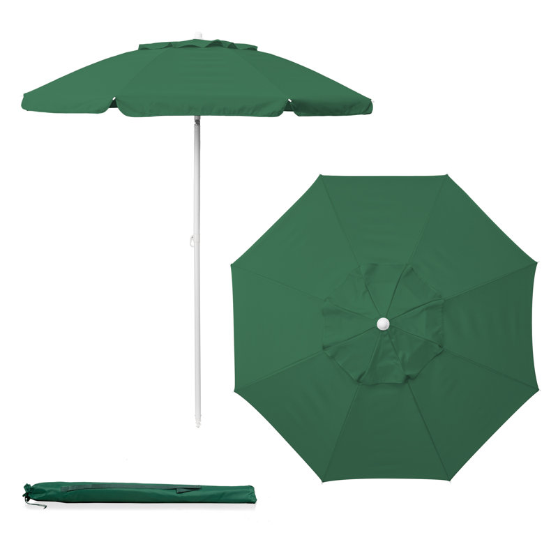 Chaise de plage avec parasol Edwin, Vert