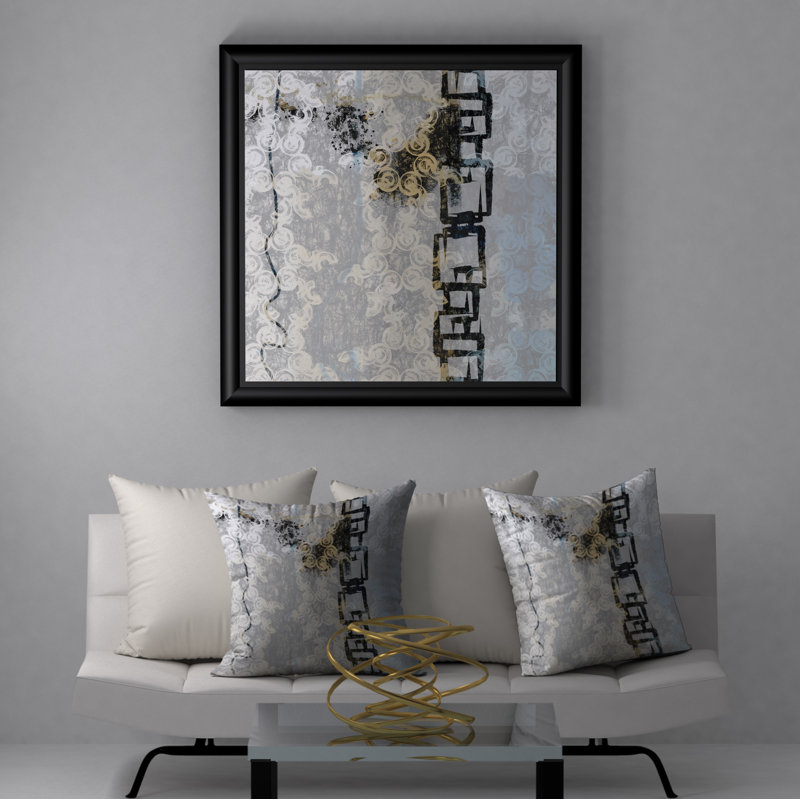 Abstract Reversible Throw Pillow, 18" x 18"