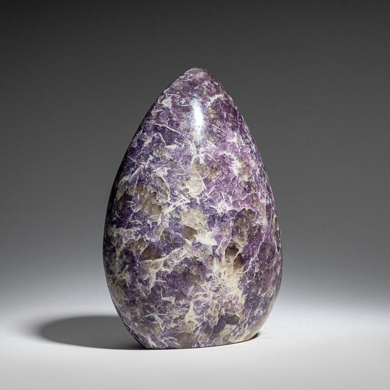 Véritable forme libre de lépidolite polie, 5" H x 3" W x 1.5" D