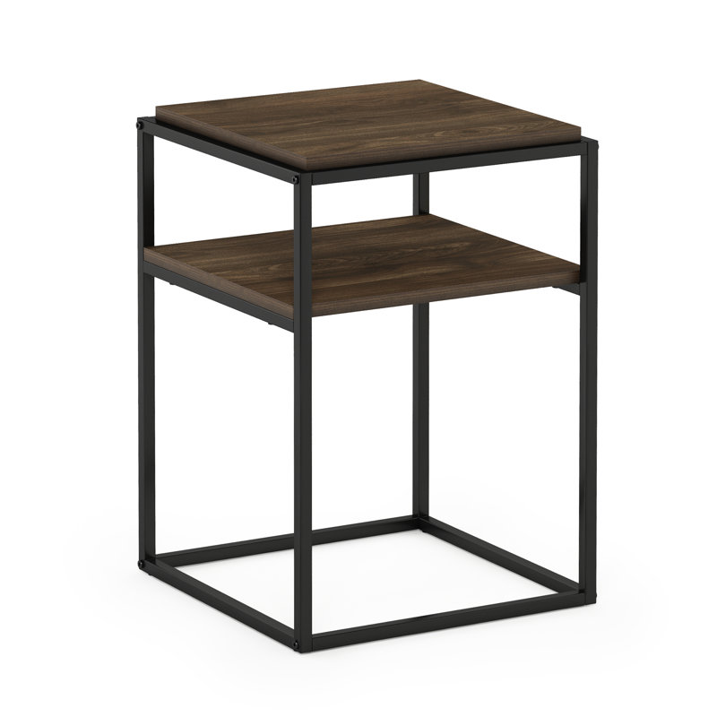 Emilda 38.2cm W Metal Shelving Unit, Columbia Walnut/Black