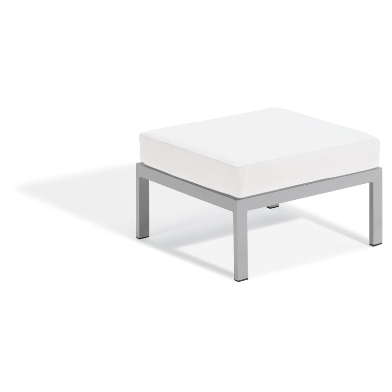 Repose-pieds d'extérieur avec coussin Travira, Coquille d'œuf
