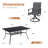 6-Person Patio Dining Set with Rectangular Dining Table and 6 PVC-coated polyester Swivel Chairs-2120846698