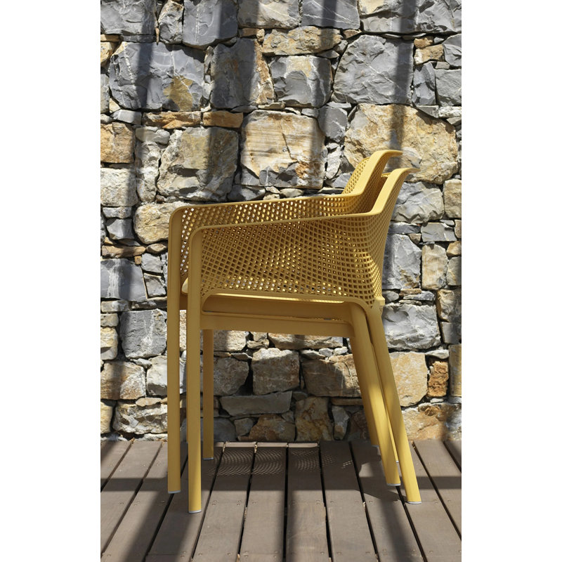 Net Outdoor Dining Armchair, Yellow