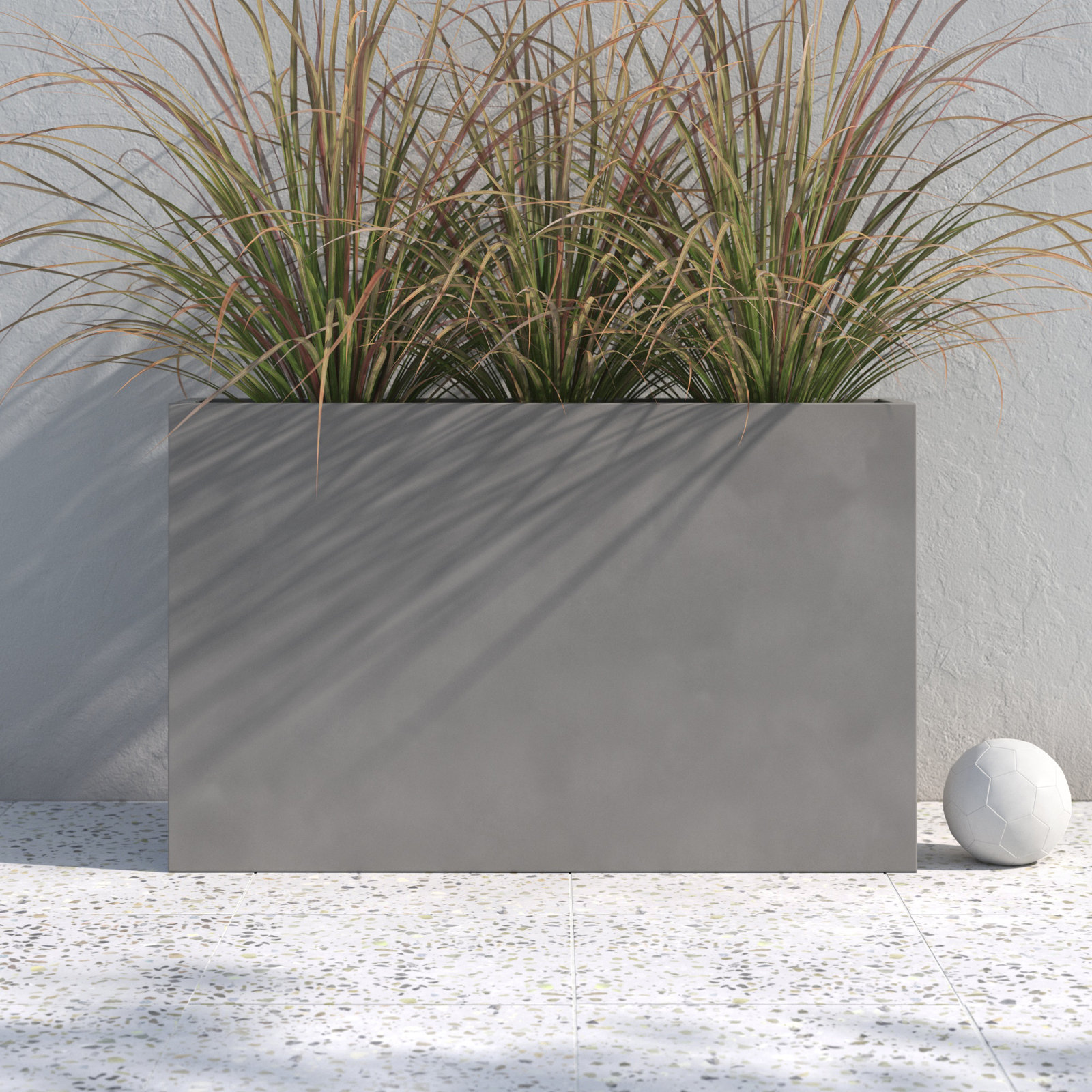 Connoisseur Fiberglass Planter Box, 16" H x 18" W x 47" D, Black
