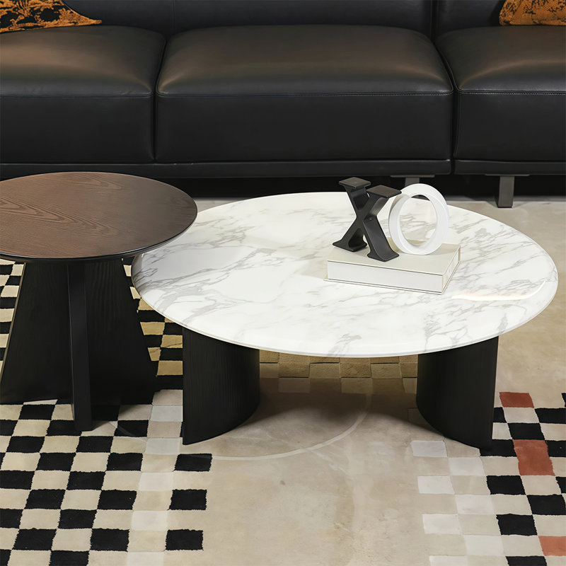 Table basse italienne ronde en marbre