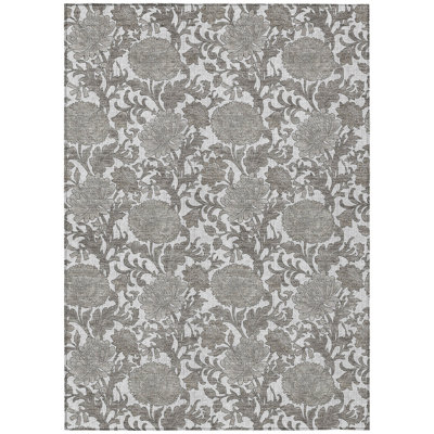 Washable Floral Indoor / Outdoor Rug
