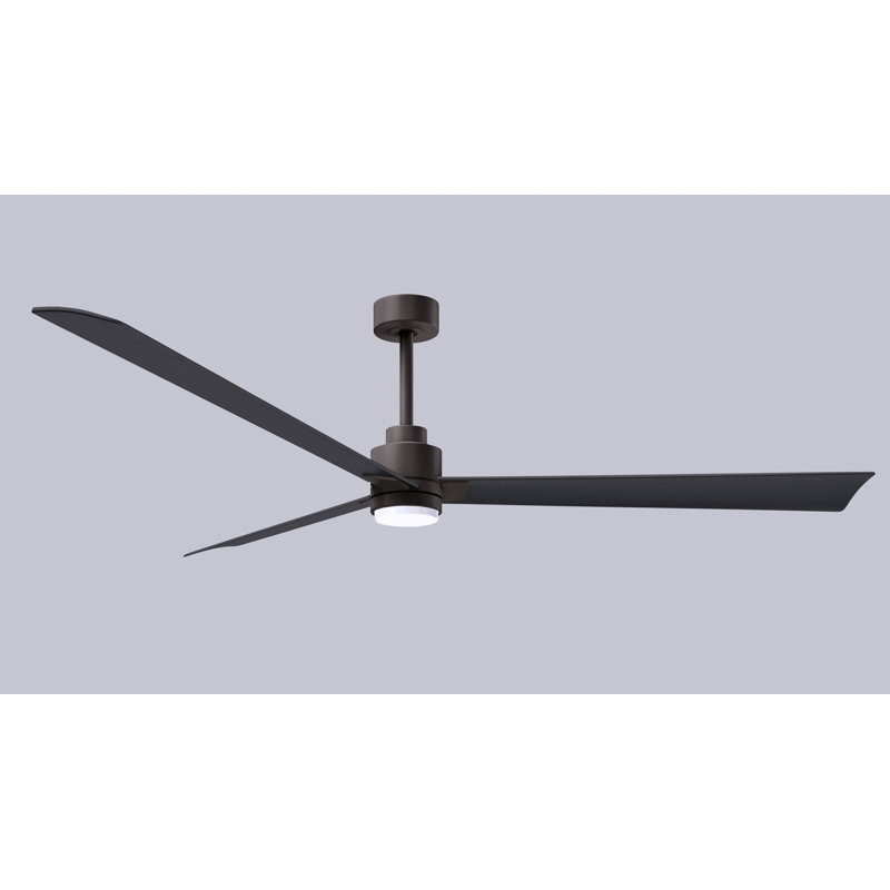 Alessandra - Three Blade Transitional Ceiling Fan -LED, Matte Black, Textured Bronze, 72"