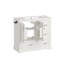 Meuble-lavabo blanc 42 po avec lavabo en céramique 42 po - Armoire autoportante à 4 tiroirs (top 2 avec séparateurs), portes à fermeture en douceur avec tablettes intérieures, porte-serviettes latéral réversible, poignées argentées, panneau de fibres à densité moyenne