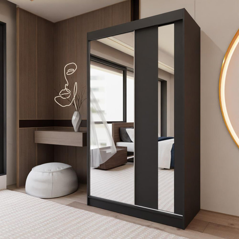 Danniela 2 Door Sliding Wardrobe, Black