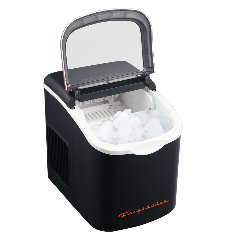 Frigidaire, 26 lb Machine à glace de comptoir rétro, glace en forme de balle, noir et or rose, Or/noir