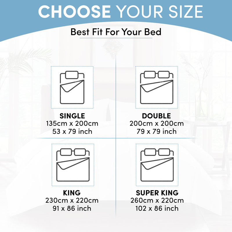 Warm Winter Nights Duvet 13.5 Hollowfibre Tog All Season , Double 200" x 200" cm