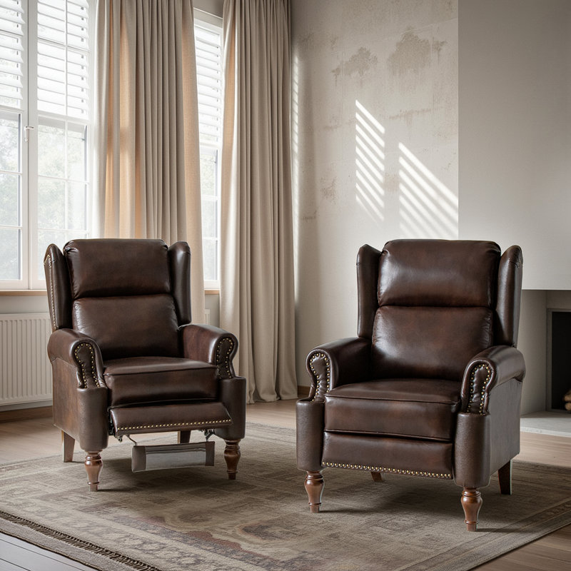 Topi Water Resistant PVC Recliner (Set of 2) , ESPRESSO