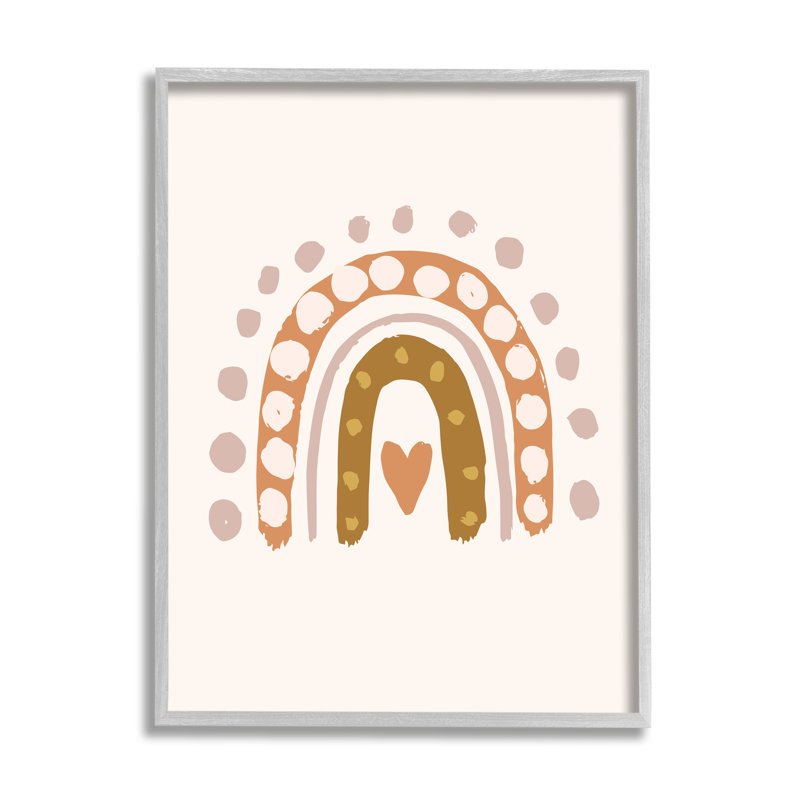 Art surdimensionné blanc, giclée sur toile encadrée, pointillé, arc-en-ciel, symbole de l'enfant par Caroline Alfreds