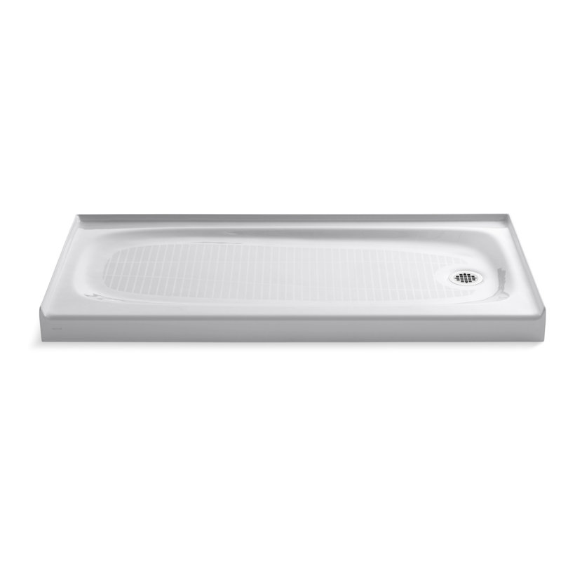 Salient 60" x 30" Single Threshold Right-Hand Drain Shower Base, Right Hand, White