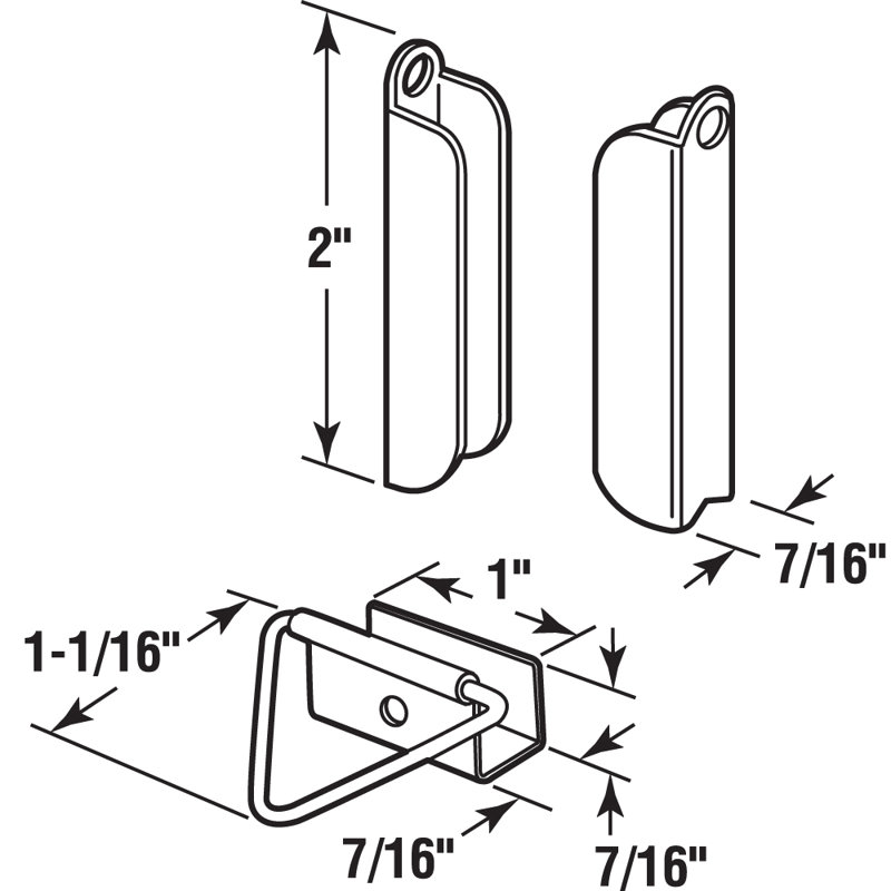 Prime-Line Screen Frame Top Hangers, Fits 7/16 in. Screen Frames, Aluminum, Mill Finish (1 Set)