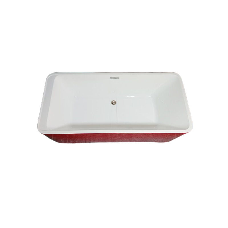 63'' W 23.2'' H Frameless Rectangle Tub & Shower Kit, Red