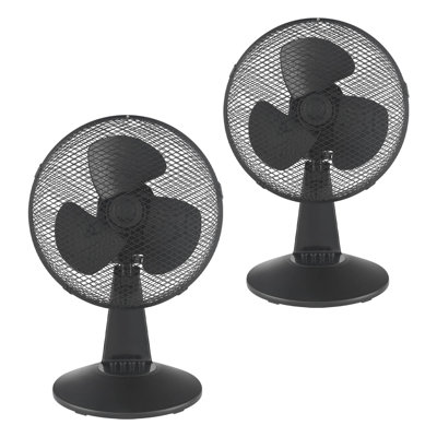 Igenix 12 Inch Desk Fan Black Pack of 2