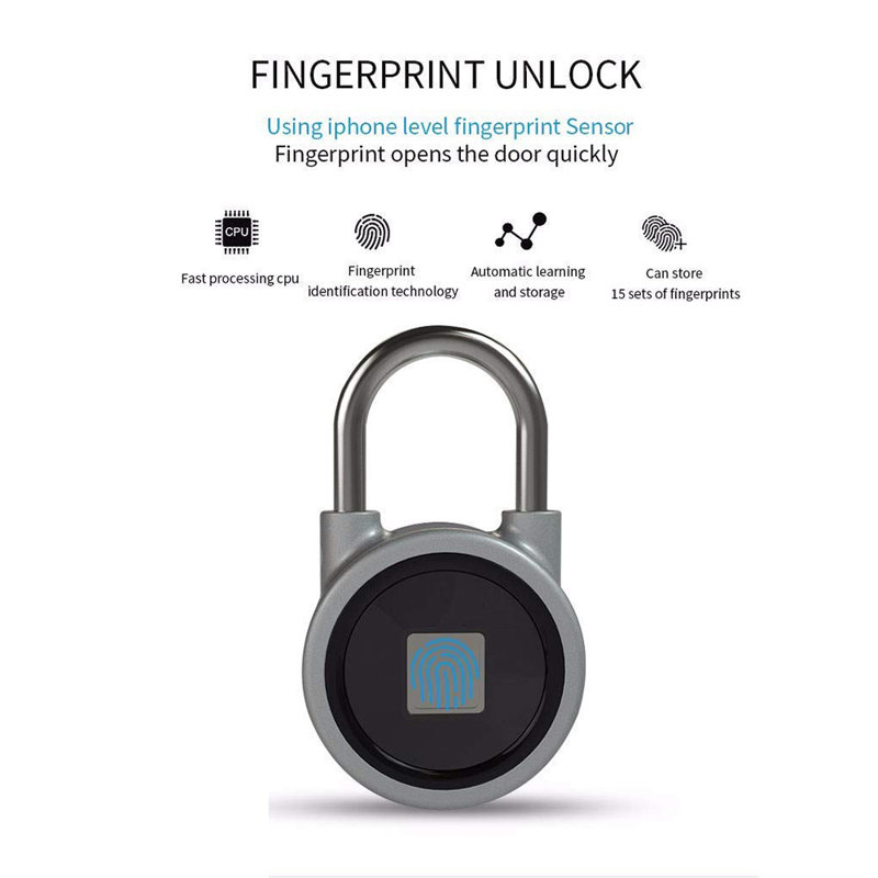 Bluetooth & Fingerprint Lock, Up to 10 fingerprints, Remote Access of records
