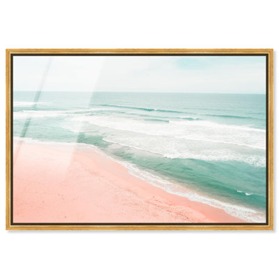 Oliver Gal Ngarunui Beach II Coaatal - Framed Acrylic Glass Wall Art