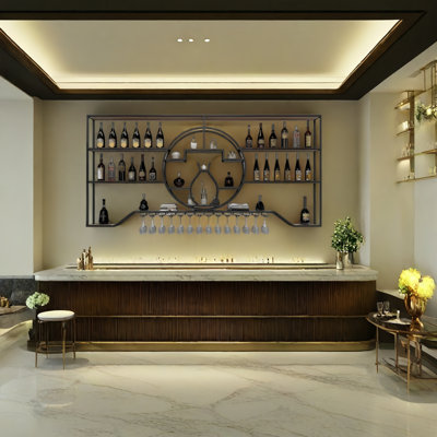 Modern Metal Wine Bottle & Glass Rack(Excluding LED lights) by Orren Ellis