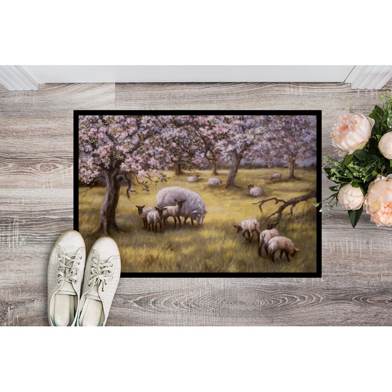Tapis de porte extérieur anti-dérapant ovin, Rectangle 1 pi 6 po x 2 pi 3 po