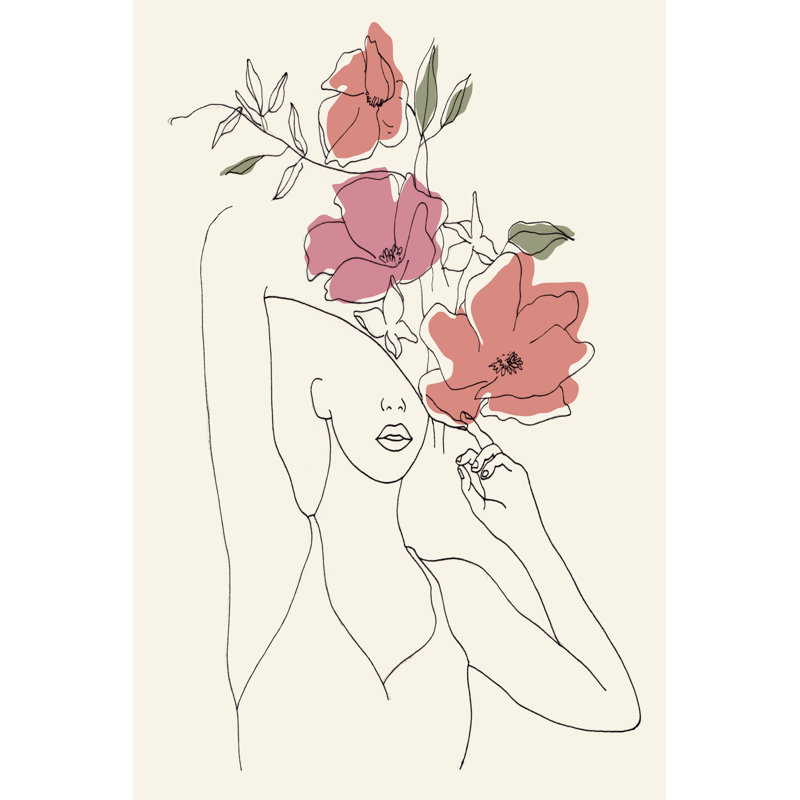 Blooming II by Melissa Wang - Painting, 76cm H x 51cm W, Black Floater Framed