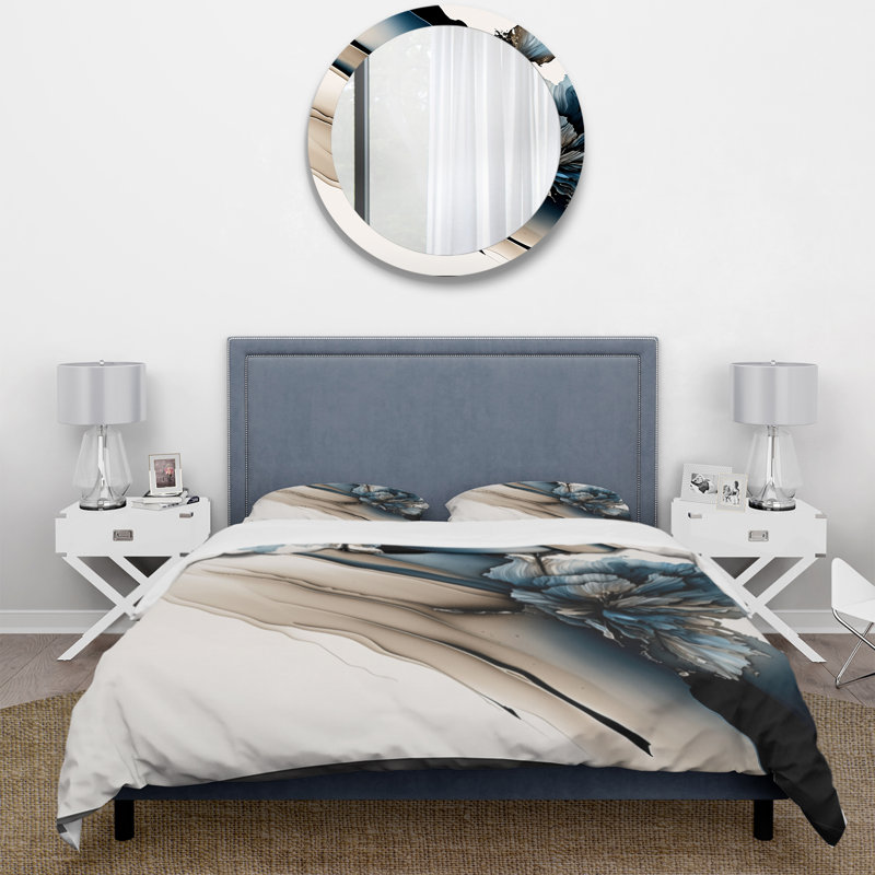Ensemble de housse de couette en microfibre / polyester hyperréaliste pivoine II