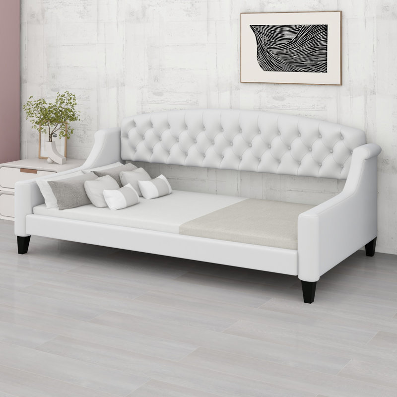 Elegant Tufted Button Daybed, Modern Luxury Design, Beige, Twin