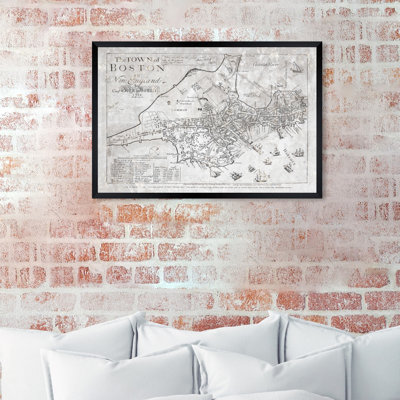 " Town Of Boston Map 1722 Rustic " by Oliver Gal