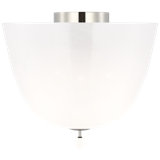 Brisa 14" Semi-Flush Mount  in Polished Nickel with White Strie Glass