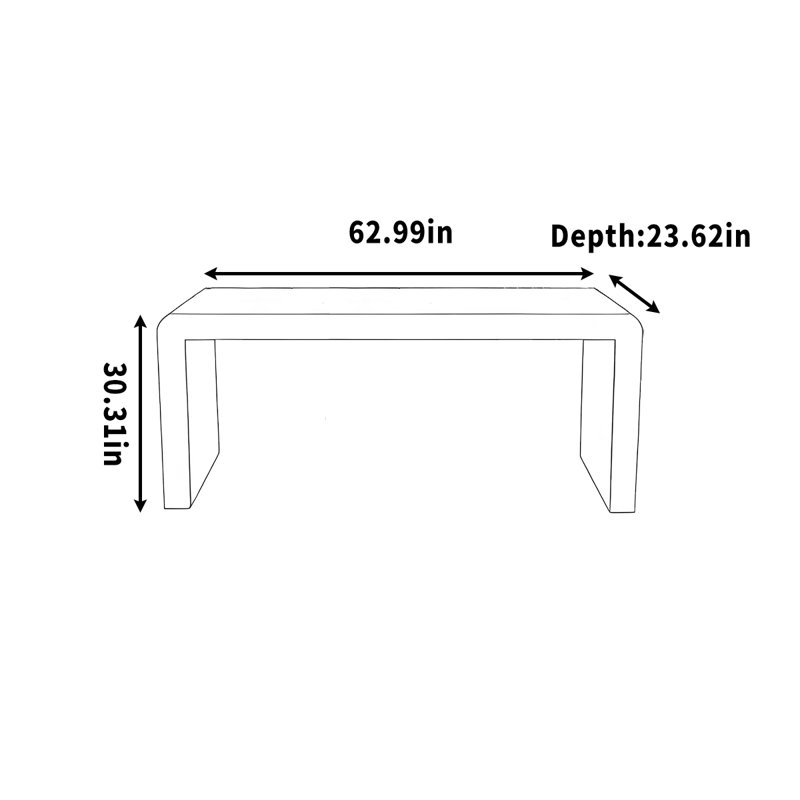 Wanza, H 30,31 po x l 62,99 po x P 23,62 po