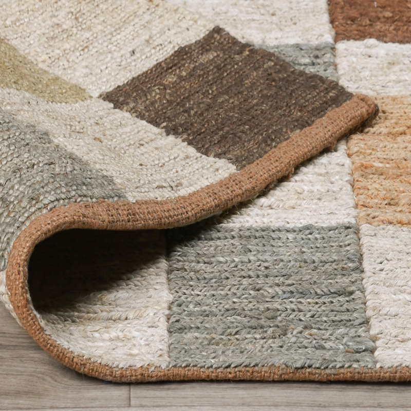 Tapis multicolore en jute tissé à la main Soumak, Rectangle 9 pi x 12 pi