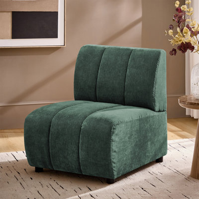 Shalon 28" Modern 1-Piece Chenille Channel Tufted Sofa