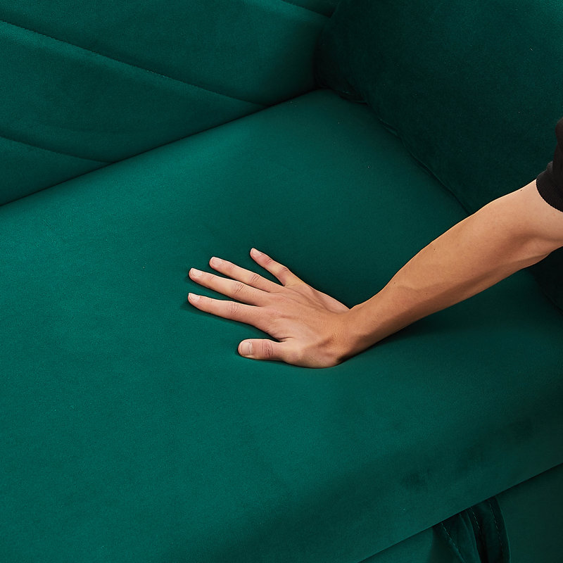 Futon rembourré Araluen 55, Velours vert