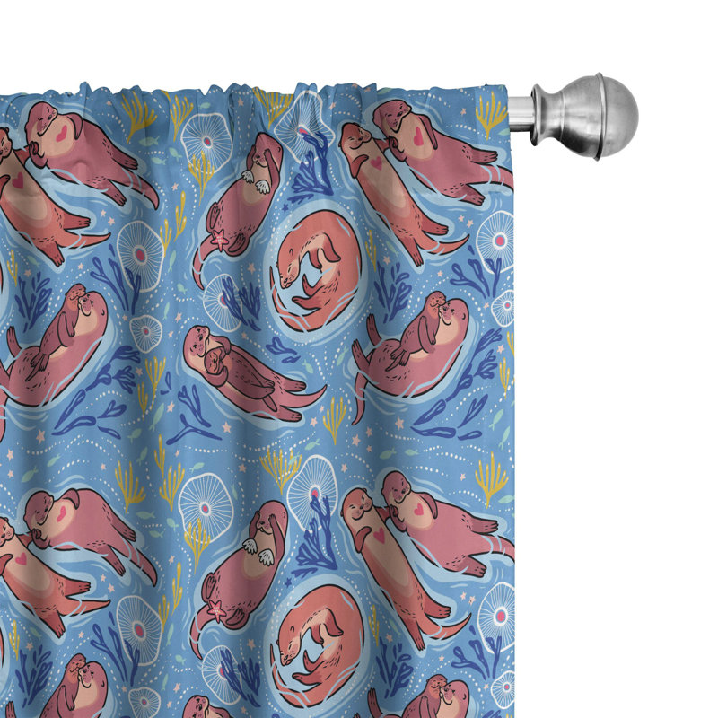 Nursery Semi-Sheer Rod Pocket Curtain Panels, 28" x 95"