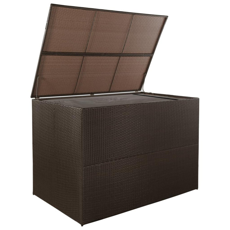 Garden Storage Box 150x100x100 cm Poly Rattan, Brown